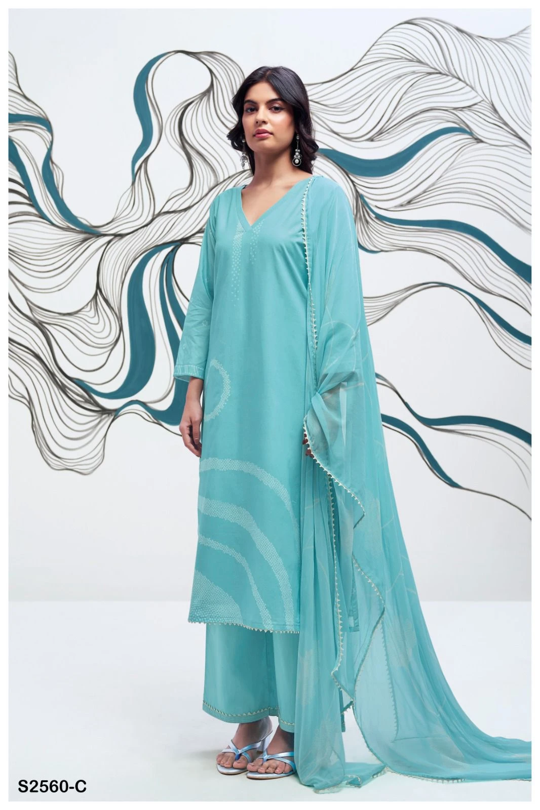 Ganga Emmeline 2560 Premium Cotton Printed Wholesale Fancy Salwar Suit Catalog — Wholesale Salwar Suits, Ganga wholesale from Surat — view 3